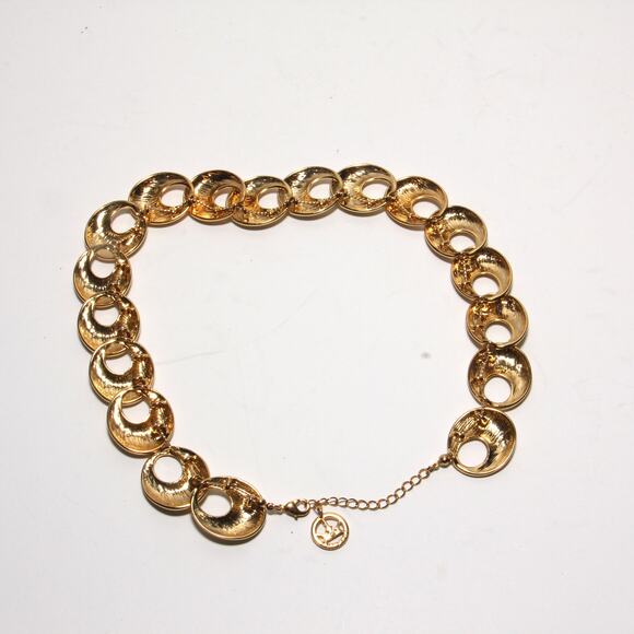 Vintage Crown Trifari Goldtone Chunky Statement Necklace - Picture 4 of 5